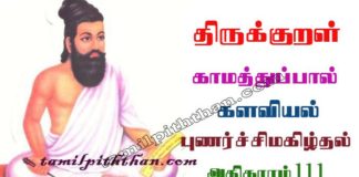 Thirukkural Punarchi magizhthal Adhikaram-111 திருக்குறள் புணர்ச்சிமகிழ்தல் அதிகாரம்-111 களவியல் காமத்துப்பால் Kalaviyal Kamathupal in Tamil Thirukkural Punarchi magizhthal Adhikaram-111