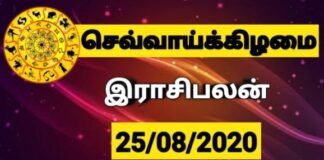 இன்றைய ராசி பலன் 25.08.2020 Today Rasi Palan 25-08-2020 Today Tamil Calendar Indraya Rasi Palan! Today Rasi Palan 25-08-2020