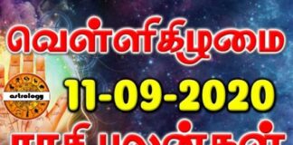 இன்றைய ராசி பலன் 11.09.2020 Today Rasi Palan 11-09-2020 Today Tamil Calendar Indraya Rasi Palan! Today Rasi Palan 11-09-2020