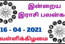இன்றைய ராசி பலன் 16.04.2021 Today Rasi Palan 16-04-2021 Today Tamil Calendar Indraya Rasi Palan!