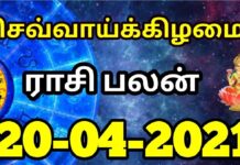 இன்றைய ராசி பலன் 20.04.2021 Today Rasi Palan 20-04-2021 Today Tamil Calendar Indraya Rasi Palan!